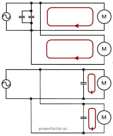 Connecting PFC capacitors