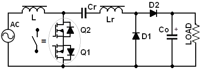 Resonant PFC circuit by Cuk