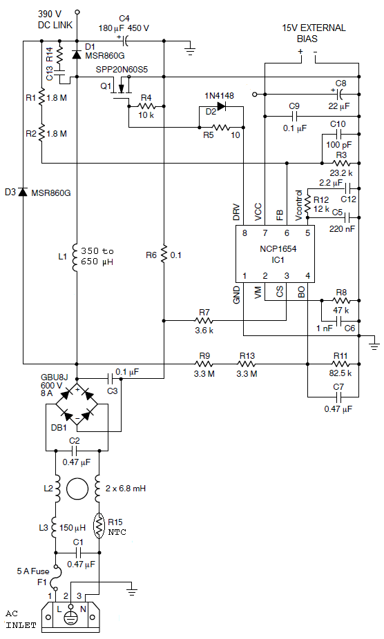 Active CCM PFC schematic diagram