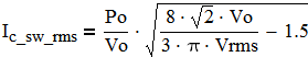 Formula for high frequency capacitor current